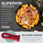 Cast Iron Skillet Set - 8" + 12"-Inch Frying Pan - Pre-Seasoned Oven Safe Cookware + 2 Heat-Resistant Handle Holder Grips - Indoor/Outdoor Use - Grill, Stovetop, Induction Safe. PFAS and PFOA-free