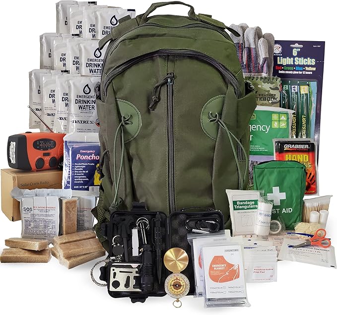 2 Person Emergency Kit/Survival Backpack for 72 Hours for Natural Disasters, Hurricanes, Emergency or Bug Out Situations