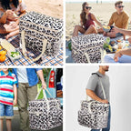 Soft Collapsible Insulated Sided Cooler - 60 Can Large Leakproof Picnic Beach Meal Prep Portable Travel Cooler for Shopping, Kayaking, Road Trips