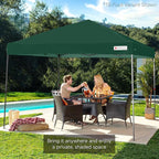 Best Choice Products 8x8ft Pop Up Canopy Tent, Outdoor Shade, 1 Person 1 Minute Set Up, Carry Case, 4 Weight Bags - Dark Green