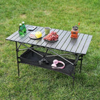 Opliy Portable Folding Camping Table for 4-6 Persons Aluminum Collapsible Table Lightweight with Carry Bag for Camping, Hiking, Picnics, BBQ, Beach Trips & Tailgating