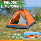 2 Person Camping Tent with Rain Fly and Carrying Bag - Lightweight Outdoor Tent for Backpacking, Hiking, or Beach Use by Wakeman Outdoors
