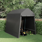 Outdoor Storage Tent 6 * 8 FT,Storage Shelter Shed,Waterproof Carport with Roll Up Doors & Vents Outdoor Storage Shed for ATV,Bike, Motorcycle, and Gardening Tools-Black