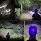 DARKBEAM Hard hat Headlamp COB LED Floodlight with Red Light USB Rechargeable 2000 Lumen - Car Maintenance and Night Construction - Included Rechargeable Battery Last for 6-10 Hours