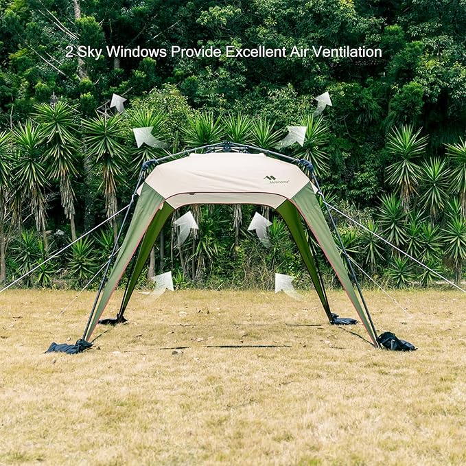 8.2'x8.2' Quick Up Canopy Tent, 3 Min Setup Portable Canopy with 1 Sidewall, Waterproof UV Protection Outdoor Canopy for Camping, Beach, Backyard & Party-Olive