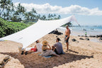 Neso Grande Portable Beach Tent Sun Shelter - Lightweight Beach Shade Canopy - Easy Setup for Family Outings - Patented Reinforced Corners - UPF 50+ Sun Protection - 7ft Tall, 9 x 9ft - White