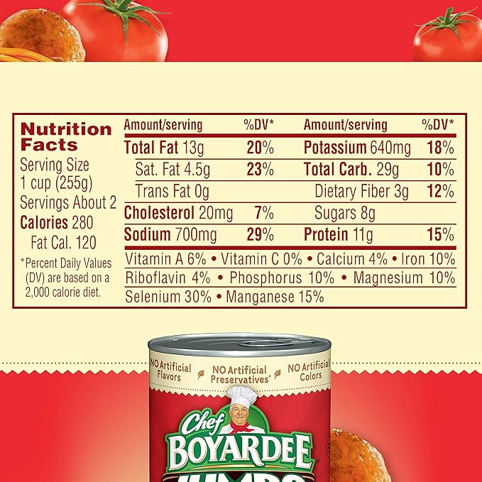 Chef Boyardee Jumbo Spaghetti and Meatballs, 14.5 oz, 12 Pack