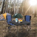 REDCAMP 34" Square Folding Card Table with Resin Top, Portable Fold in Half Small Card Tables with Collapsible Legs for Adults Indoor Outdoor Use, Black