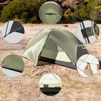 Naturehike Mongar Pro 1/2/3 Person Backpacking Tent,Waterproof Nylon Easy Setup Lightweight Camping Tent