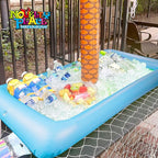 Novelty Place Inflatable Ice Serving Buffet Bar with Drain Plug - Blue Salad Food Tray and Drinks Cooler for Party Picnic & Camping (Pack of 1)