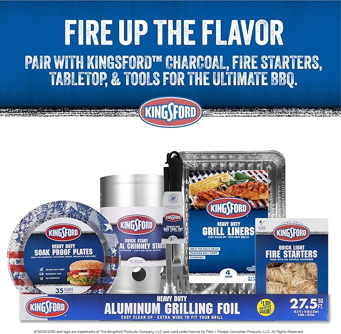 Kingsford Tabletop Charcoal Grill, Portable, Compact Grilling and BBQ, 17" Rectangular, 170 Sq In Cooking Surface