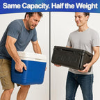 Chill Ice Collapsible Cooler Foam Chest Box - Insulated, Foldable, Portable, Lightweight, Iceless & Waterproof - Large Black