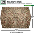 USGI Industries Military Style Poncho Multi Use Rip Stop Camouflage Rain Poncho