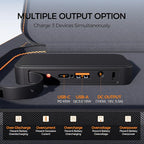Flashfish 100W 18v Foldable Solar Panel, High-Efficiency Solar Charger with Dc Output & 65W USB.C QC3.0 Port for Portable Power Station, Camping, Travel & Outdoor
