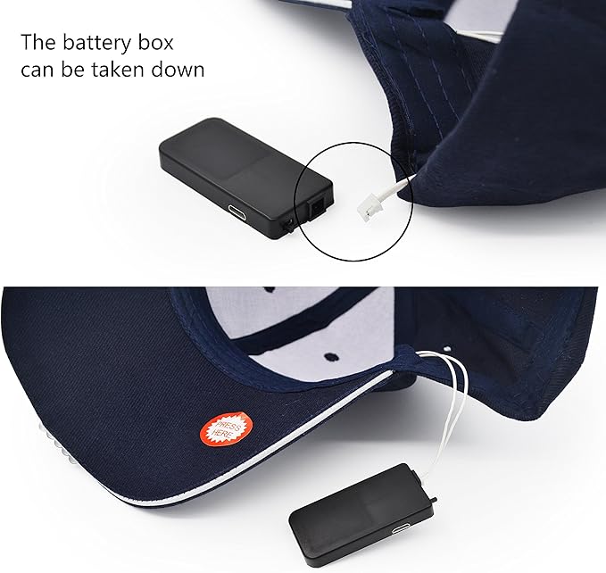 Hands Free Rechargeable LED Baseball Cap Hat for Outdoor Hip Hop Party Holiday