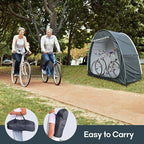 Bike Storage Tent, Anti-Dust Waterproof Bicycle Tent, Portable Bike Storage Tent for 3-4 Bikes, Foldable Bike Shelter for Garden, Camping, Outdoor - Grayish Green