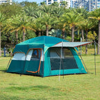 KTT Large Tent 8-10-12 Person,Family Cabin Tents,2 Rooms,2 Doors and 4 Windows with Mesh,Straight Wall,Waterproof,Double Layer,Big Tents for Outdoor,Picnic,Camping,Family Gathering
