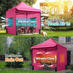 Quictent 10x10 Heavy Duty Pop up Canopy Tent with Sidewalls, Commercial Grade Instant Shelter with Wheeled Bag for Outdoor, Parties, Markets, 600D PU Coated UPF 50+ Sun Shield