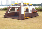 KTT Extra Large Tent 10-12-14 Person(A),Family Cabin Tents,2 Rooms,3 Doors and 3 Windows with Mesh,Straight Wall,Waterproof,Double Layer,Big Tent for Outdoor,Picnic,Camping,Family Gathering