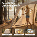ABORON 2/6/8/10/12 Person Inflatable Camping Tent, Easy Setup Blow Up Tent with Hand Pump, PU3000mm Waterproof & Breathable 4 Season Glamping Tent for Outdoor Camping