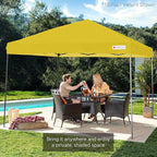Best Choice Products 12x12ft Pop Up Canopy Tent, Outdoor Shade, 1 Person 1 Minute Set Up, Carry Case, 4 Weight Bags - Yellow