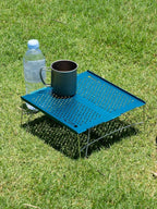 iClimb Mini Solo Folding Table Ultralight Compact for Backpacking Camping Hiking Beach Picnic (Blue - Mini)