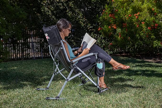Picnic TIME NCAA Unisex-Adult NCAA Outdoor Rocking Camp Chair, XL Heavy Duty Camping Chair for Adults
