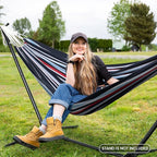 SUNCREAT Hammocks Outdoor Camping Double Hammock, Extra Large 2 Person Hammock for Camping, Navy & Red