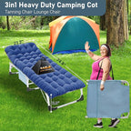 LILYPELLE Tanning Chair with Face Hole, Heavy Duty Outside Lounge Chair with Mattress, Folding Outdoor Face Down Tanning Chairs Arm Hole for Beach Poolside Patio Sunbathing Lawn Camping