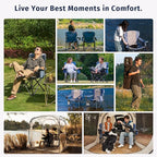 East Oak Oversized Camping Chair | Heavy Duty Camping Chairs | 500LBS Support, 600D Oxford, Cup Holder & Side Pocket | Ideal for Camping, Beach, Sports Events| Blue&Grey