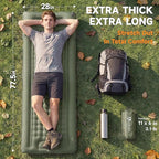 Camping Sleeping Pad, 5" Ultralight Inflatable Sleeping Mat with Pillow, Built-in Foot Pump Inflatable Sleeping Pads Compact for Camping Backpacking Hiking Traveling Tent (Green)