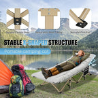 HABUTWAY Camping Cot, Portable Camping Cot for Adult, 28" Wide Sleeping Cot Max Load 600LBS with Thick Mattress and Carry Bag, Portable Camping Bed for Outdoor Camping/Office, Home Nap
