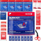 Burn Dressing Kit with Tea Tree Oil - Hydrogel Burn Pads, Cooling Gels, Non-Adhesive Dressings & Gauze - Complete First Aid Accessory for Instant Cooling, Soothing & Burn Relief