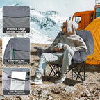 2 Pack Oversized Camping Chair, Portable Folding Padded Camp Chairs with Side Pocket, Cup Holder, Heavy Duty Support 500LBS Outdoor Lounge Chair for Adults, Fishing, Sports, Trip, Grey