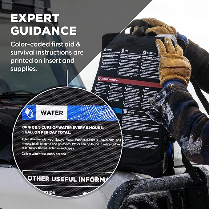 Uncharted Supply Co. The SEVENTY2® Pro 2-Person Survival System – 72 Hour Emergency Preparedness Kit with 60+ Tools for Home, Car, Camping, and Disaster Readiness – Durable Waterproof Go Bag