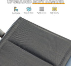 Domi Patio Folding Chairs Set of 2, Aluminium Frame Outdoor Reclining Patio Chairs for Garden Camping Poolside Beach Deck, Adjustable High Back Lawn Chairs with Soft Cotton-Padded Seat, Dark Gray