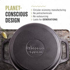 Victoria 4-Quart Cast Iron Dutch Oven with Lid and Dual Loop Handles, Seasoned with Flaxseed Oil, Made in Colombia