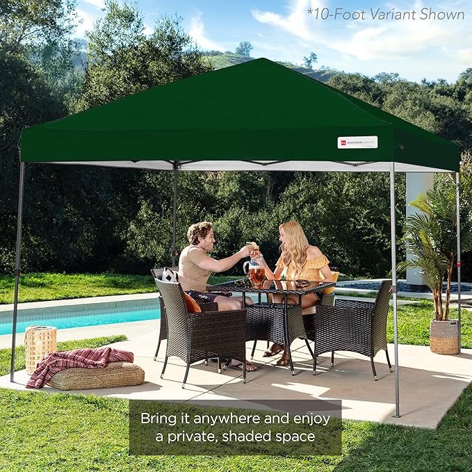 Best Choice Products 8x8ft Pop Up Canopy Tent, Outdoor Shade, 1 Person 1 Minute Set Up, Carry Case, 4 Weight Bags - Forest Green