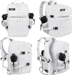 LHI Military Tactical Backpack for Men and Women 45L Army 3 Days Assault Pack Bag Large Rucksack with Molle System - White