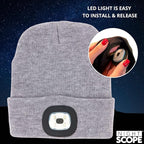Classic Rechargeable LED Warm Knit Beanie Head Light Hat Headlamp for Outdoor Activities