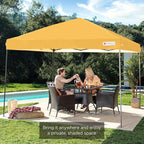 Best Choice Products 10x10ft Pop Up Canopy Tent, Outdoor Shade, 1 Person 1 Minute Set Up, Carry Case, 4 Weight Bags - Marigold