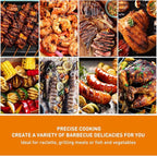 Electric BBQ Grill Techwood 15-Serving Outdoor Electric Grill for Party, Patio & Backyard, Double Layer Design, Portable Removable Stand Grill, 1600W (Countertop Black BBQ Grill)