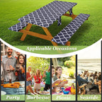 Fitted Picnic Table Cover with Bench Covers Waterproof Elastic Edges Rectangle Patio Tablecloth Outdoor Camping Essentials Stuff Rv Accessories Summer Trip Travel Supplies Party Camper Gifts, 6 ft