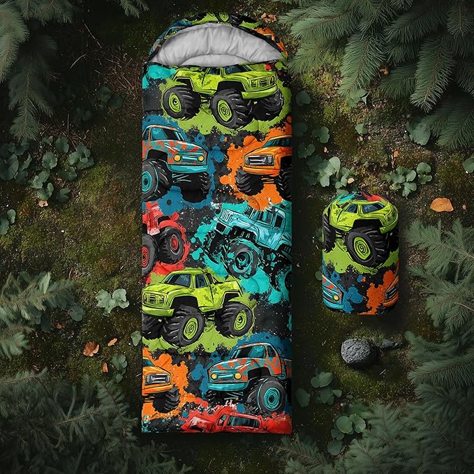 AILONEN Sports Basketball Sleeping Bag for Kids Boys,Warm and Cool Weather,Lightweight,Waterproof Backpacking,3D Galaxy Ball Print Sleeping Bag for Camping