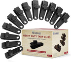 12 Pack - Tarp Clips Heavy Duty Lock Grip - Strong Clips - Superior Holding Power - Alligator Locking Clamp Design - Multipurpose, Tarp Tie Downs, Canvas, Shade Cloth, Tent, Banner, Awnings (12 Pack)
