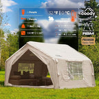 Coody Inflatable Canvas Camping Tents with Stove Jack – Premium Air Beam Family Glamping Tent, Breathable Cotton Canvas, Fast Setup Air Tent with Pump