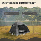 CloudCamp Inflatable Tents for Camping- 6 People Waterproof Oxford Fabric(210D), Quick Setup Air Tent with Manual & Battery Pump, UV Protection, 4-Season Inflatable Tent
