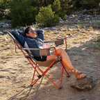 Kelty Deluxe Lounge Chair – Folding Outdoor Camp Chair, Insulated Cupholders, Customized Recline, Steel Frame, Padded Roll Storage, 2024 (Deep Lake)