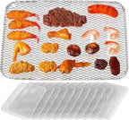 Mifoci 20 Pcs Disposable Grill Topper 12x16 Inch Non Stick Aluminum Grill Grates Liners Mesh Mat Disposable Sheets Pans for Outdoor Liners Cooking Grid Grates Pad for BBQ Camping Picnics Meat