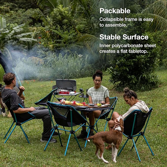 Helinox Table Four Oversize, Packable Camping Table, Black